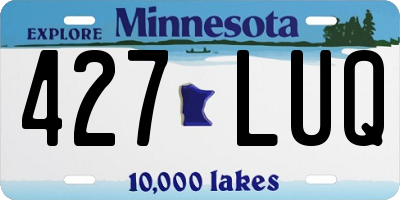 MN license plate 427LUQ