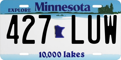 MN license plate 427LUW