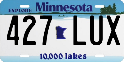 MN license plate 427LUX