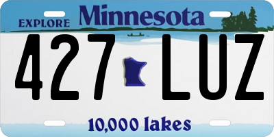 MN license plate 427LUZ