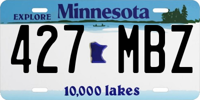 MN license plate 427MBZ