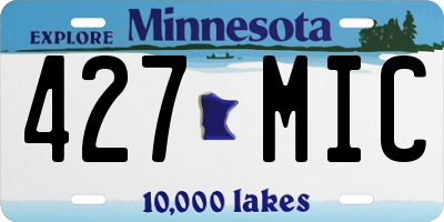 MN license plate 427MIC