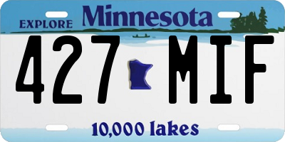 MN license plate 427MIF