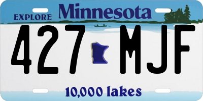 MN license plate 427MJF