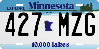 MN license plate 427MZG