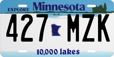 MN license plate 427MZK