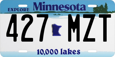 MN license plate 427MZT