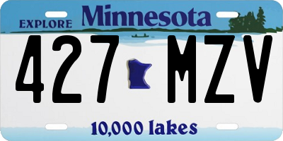 MN license plate 427MZV