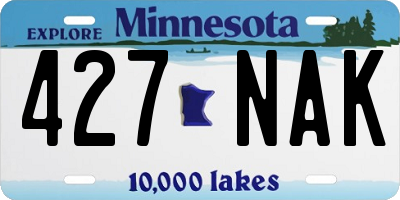 MN license plate 427NAK