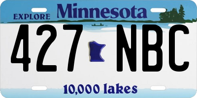 MN license plate 427NBC