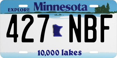 MN license plate 427NBF