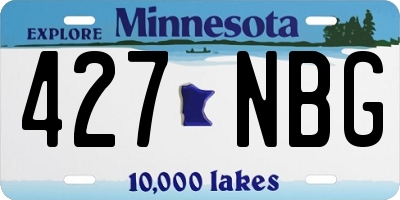 MN license plate 427NBG