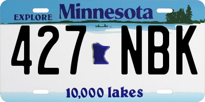 MN license plate 427NBK