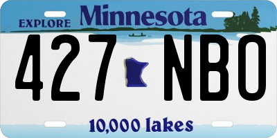 MN license plate 427NBO