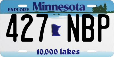 MN license plate 427NBP