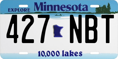 MN license plate 427NBT