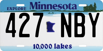MN license plate 427NBY