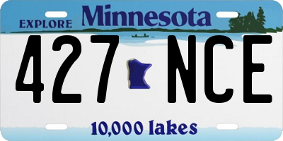 MN license plate 427NCE