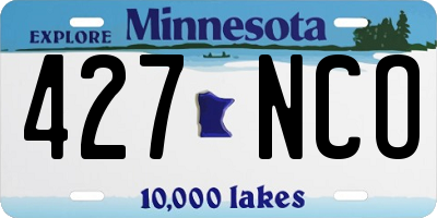 MN license plate 427NCO