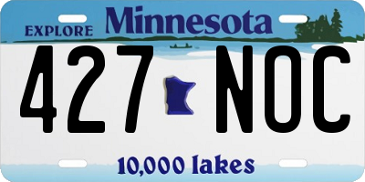 MN license plate 427NOC