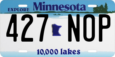 MN license plate 427NOP