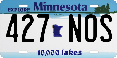 MN license plate 427NOS