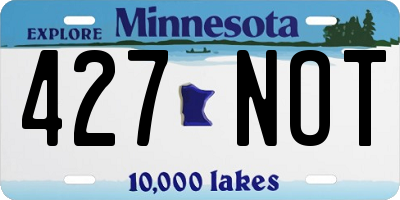 MN license plate 427NOT