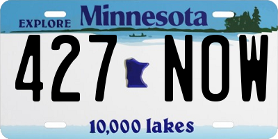 MN license plate 427NOW