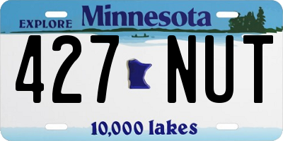 MN license plate 427NUT
