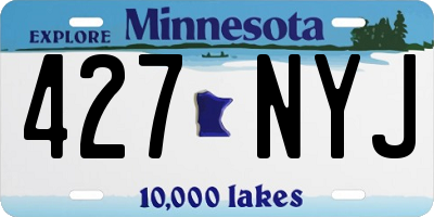 MN license plate 427NYJ