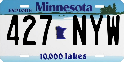 MN license plate 427NYW