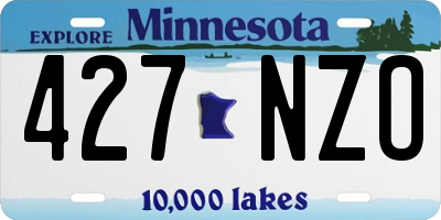 MN license plate 427NZO