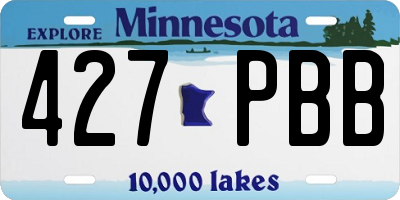 MN license plate 427PBB