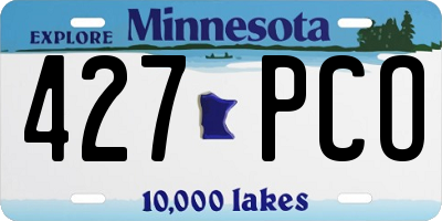 MN license plate 427PCO