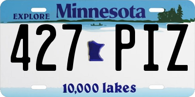 MN license plate 427PIZ
