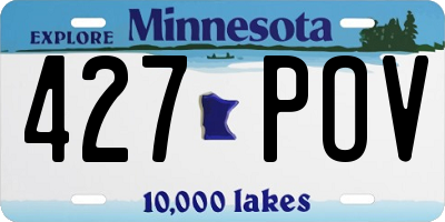 MN license plate 427POV
