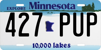 MN license plate 427PUP