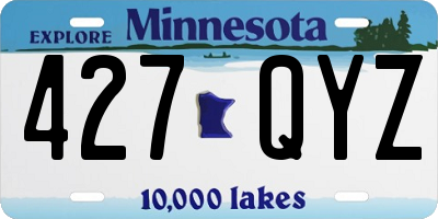 MN license plate 427QYZ