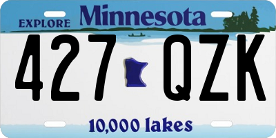 MN license plate 427QZK
