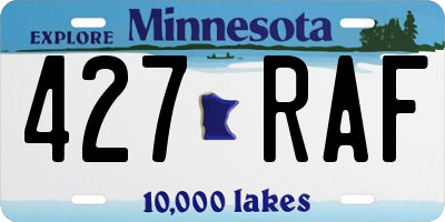 MN license plate 427RAF