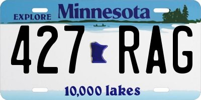MN license plate 427RAG