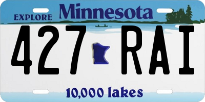 MN license plate 427RAI