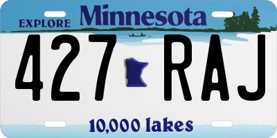 MN license plate 427RAJ