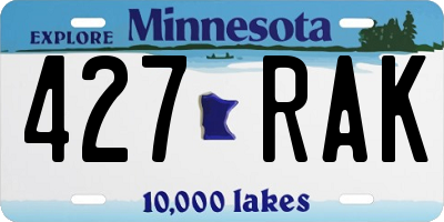 MN license plate 427RAK