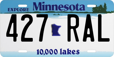 MN license plate 427RAL