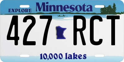 MN license plate 427RCT