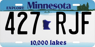 MN license plate 427RJF