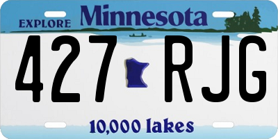MN license plate 427RJG