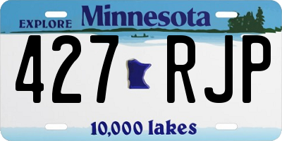 MN license plate 427RJP