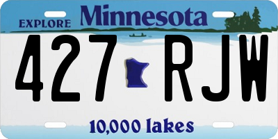 MN license plate 427RJW